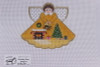 (PPD) PP996FP Angel With Charms Christmas Fireplace (Gold) 18 Mesh 5.25 x 4 Painted Pony Designs