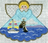 PP996DC  Angel with charms: Sailing (scene) 18 Mesh 5.25 x 4.5 Painted Pony Designs