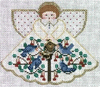 (PPD) PP996CD Angel with charms Four Calling Birds (Cream) 18 Mesh  5.25 x 4 18 Mesh Painted Pony Designs