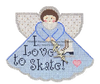 (PPD) PP996BP Angel with charms I Love to Skate (Pale Blue) 18 Mesh 5.25 x 4 Angel Painted Pony Designs
