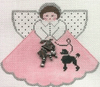 (PPD) PP996AT Angel with charms: Fifties/Poodle Skirt (pink) 18 Mesh 5.25 x 4 Painted Pony Designs
