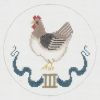PT-523 French Hen Designs by Petei 18 Mesh 6½ x 6½