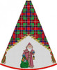 4003C Hooded Santa With Toy Bag, Tartan tree skirt  #13 Mesh 30" h (1/8th circle Only) Susan Roberts Needlepoint