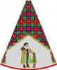 4003D Shearling Coat Santa With Tree, Tartan tree skirt  #13 Mesh 30" h (1/8th circle Only) Susan Roberts Needlepoint