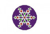 ORNAMENT 5387 Susan Roberts  Needlepoint SNOWFLAKE, PURPLE JEWELED 3.25" Round 18 Mesh
