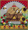 KCBEE08-18 Sunny Provence Bee Skep 3.25"w x3.5"h 18 Mesh With Stitch Guide And Embellishment Kit KELLY CLARK STUDIO, LLC