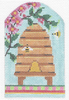 Bee KCBEE06-18 Spring Skep with Cherry Blossoms 2.75"w x 4.25"h 18 Mesh With Stitch Guide KELLY CLARK STUDIO, LLC