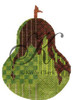 KCN1419 Dark Chocolate Drizzle Pear 3.5"w x 4.5"h 18 Mesh With Stitch Guide KELLY CLARK STUDIO, LLC