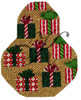 KCN1415 Li'l Presents on Pear 3.5"w x 4.5"h 18 Mesh With Stitch Guide KELLY CLARK STUDIO, LLC