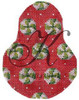 KCN1411 Wintergreens on Red Anjou Pear 3.5"w x 4.5"h 18 Mesh With Stitch Guide KELLY CLARK STUDIO, LLC