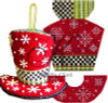 KCN845 Snowflakes & Red Velvet Hat 4"w x 4.5"h x 1"d 18 Mesh KELLY CLARK STUDIO, LLC