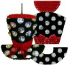 KCN842 Polka Dot and Grosgrain Hat 4"w x 4.5"h x 1"d 18 Mesh KELLY CLARK STUDIO, LLC