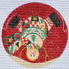 LK-63 Tumbling Snowman 2 Ornament 5” Round 18  Mesh Danji Designs LAURIE KORSGADEN
