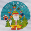 LK-58 Ho!Ho!Ho! Ornament 5” Round 18 Mesh Danji Designs LAURIE KORSGADEN