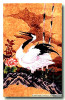 M-303 Japanese Crane & Peonies (Center Panel) 23.25 x  36 13 Mesh Shorebird Studio
