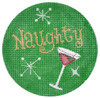 NN2M Naughty and Nice, Martini 4 Dia. 18 Mesh MT06 French Country Pig, redwhite 3.75 x  4.5  18 Mesh Pepperberry Designs