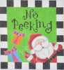 SAN01 No Peeking Santa 6.75 x 7.25 18 Mesh Pepperberry Designs 