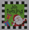 SAN01 No Peeking Santa 6.75 x 7.25 18 Mesh Pepperberry Designs 