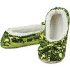 Lime Green Size Medium-Shoe Size 7/8  Snoozie Bling Collection Sparkle