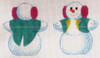 LL426C	Snowman with Ear Muffs  Labors Of Love Snowman with Tree 18 Mesh 4 x 4.5