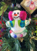 LL426C	Snowman with Ear Muffs  Labors Of Love Snowman with Tree 18 Mesh 4 x 4.5