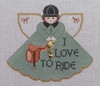 (PPD) PP996IY Angel With Charms Love to Ride English (Light Green) 5.25 x 4 18 Mesh Painted Pony Designs