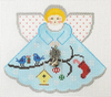 PP996JE Angel With Charms Snowbirds (Medium Blue) 5.25x4.5 18 Mesh Painted Pony Designs