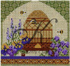 KCBEE04-18 Bee Skep in Spring Garden 4.25"w x 4.25"h 18 Mesh With Stitch Guide And Embellishment Kit KELLY CLARK STUDIO, LLC