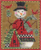 KCN20 Snowman & Bird Chalet 4.75" x 6.25", 13 Mesh KELLY CLARK STUDIO, LLC