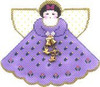 (PPD) PP916 Angel With Charms May Flowers (Purple) 18 Mesh 5.25 x 4 Painted Pony Designs