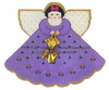 (PPD) PP916 Angel With Charms May Flowers (Purple) 18 Mesh 5.25 x 4 Painted Pony Designs