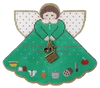 (PPD) PP983 Angel With Charms Cooking (Green)  5.25 x 4 18 Mesh With Stitch Guide Painted Pony Designs