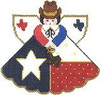 (PPD) PP994TC Angel With Charms Texas Flag 5.25 x 4 18 Mesh  Painted Pony Designs