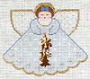(PPD) PP912 Angel With Charms Winter Holiday (Light Blue) 5.25 x 4 18 Mesh Painted Pony Designs