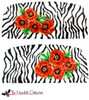PB-471 Zebra with Orange Poppies 2 Sides 13 Mesh Purse PB-Adelaide The Meredith Collection