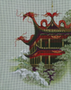 7141 Fortress Of The Red Dragon 11" x 14" 18 Mesh Leigh Designs  Fantasy Pagoda