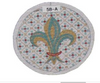 58-A Fleur de Lis - Jewel Case Prefinished4.5″ diameter, 2.5″ height Example Shown Creative Needle