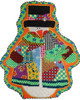 N-S-106F Patchwork Snowman  With Top Hat 13 Mesh 10 x 12 With Cathi Rosengren Stitch Guide  Shown Stitched Renaissance Designs