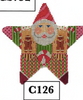 Christmas Ornament C126 Holiday Sweets Star Santa 5.25X5.25 18 Mesh Shelly Tribbey Designs
