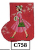 Christmas Mini-Sock C758 Retro Shopper 4X5 18 Mesh Shelly Tribbey Designs