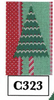 Christmas Ornament C323 Ribboned Christmas Tree 3x4.5 18 Mesh Shelly Tribbey Designs