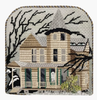 5215 Leigh Designs Wailing Woods  18 Mesh 6" x 7" Haunted Hill Canvas Only Inquire If Stitch Guide Is Available