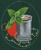 8103 Mint Julep Leigh Designs 4" x 5" 18 Mesh Christmas Cocktail Canvas Only Inquire If Stitch Guide Is Available