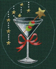 8105 Martini Leigh Designs 4" x 5" 18 Mesh Christmas Cocktail Canvas Only Inquire If Stitch Guide Is Available