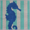 SQ61 Seahorse Stencil/Aqua 8”x8” #14Mesh Two Sisters Designs