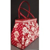 Wg12154 Karen's 4 pc Red Damask Tote 12X17X6 13ct Model Shown Whimsy And Grace