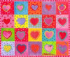 400 series:  415 Hearts Quilt 10 x 8  18 mesh art of Georgia Florena Shaban Tatutina Tango & Chocolate