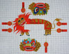 7305 Lion Dancer  Leigh Designs 18 Mesh 9" x 5" x 5" Tissue Topper Canvas Only