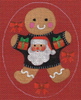 8366 Ginger Santa Leigh Designs 18 Mesh 4" x 5" Gingerbread  Canvas Only Inquire If Stitch Guide Is Available
