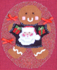 8366 Ginger Santa Leigh Designs 18 Mesh 4" x 5" Gingerbread  Canvas Only Inquire If Stitch Guide Is Available